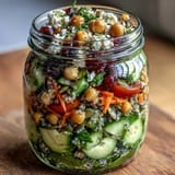 Vibrant mason jar salads packed with spinach, tomatoes, and feta for easy, nutritious lunches.  