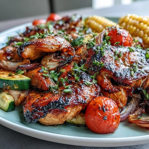 Sheet Pan Chicken Zucchini Corn