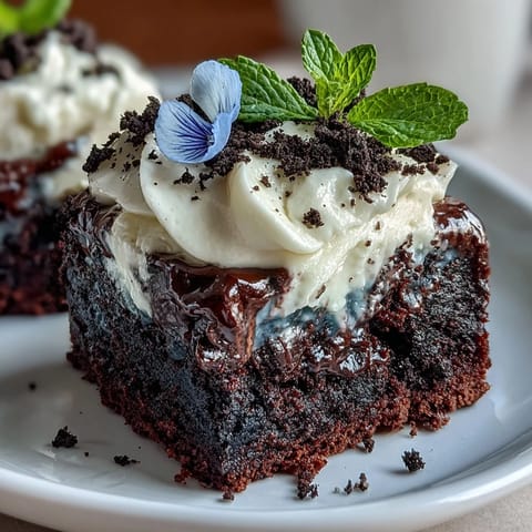 Whimsical Mother's Day Flower Pot Brownies with Oreo dirt topping.