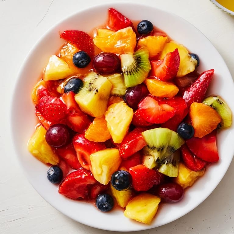 Sweet and tangy fruit salad, a refreshing dish perfect for a hot summer day.