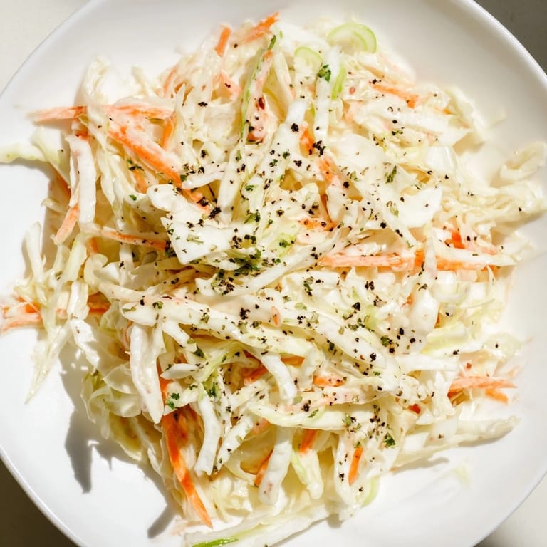 This homemade coleslaw with apple features bright shredded vegetables, ideal for a picnic or alongside grilled chicken.