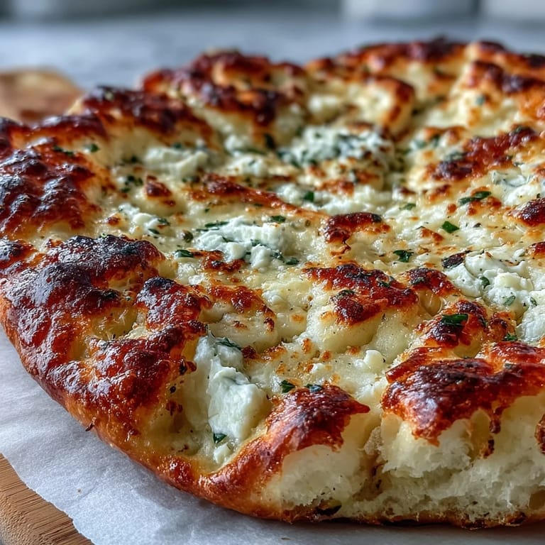 Freshly baked The Best Easy Garlic Naan Bread with minced garlic and herbs, ready to be enjoyed alongside grilled meats.