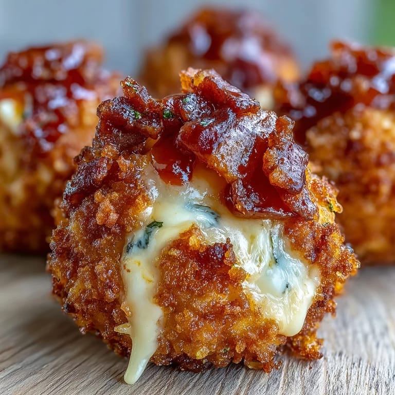 Sizzling fried Buffalo Chicken Bacon Mozzarella Bombs paired with a side of blue cheese dressing, perfect for game-day snacking or party appetizers.