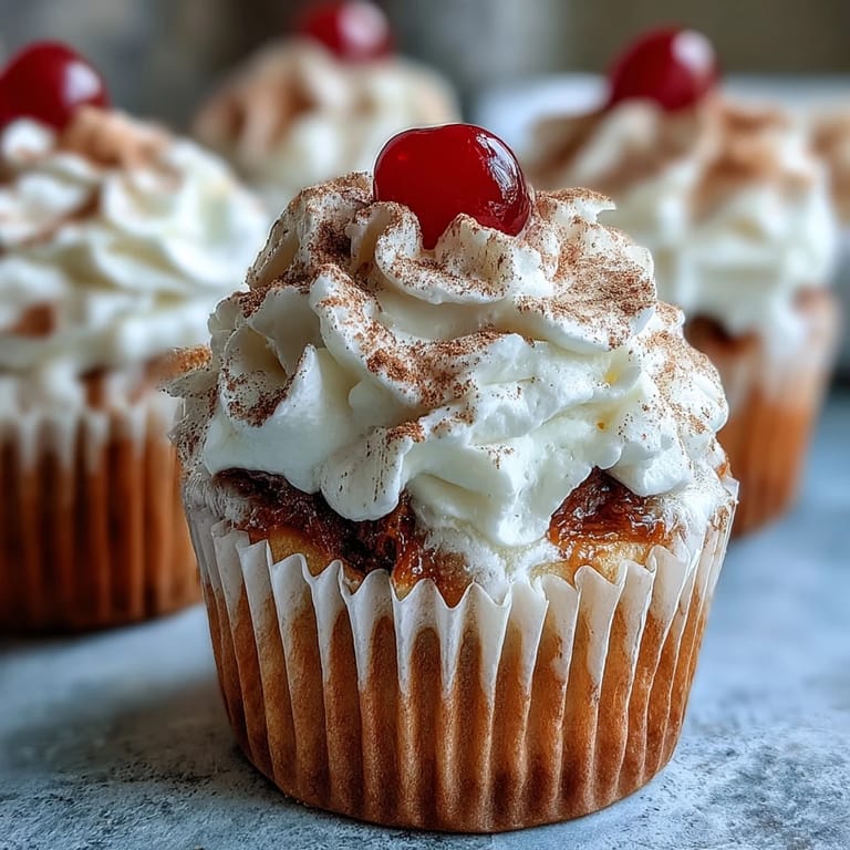 Soft vanilla cupcakes drenched in sweetened milk, crowned with airy whipped cream and a sprinkle of cinnamon.