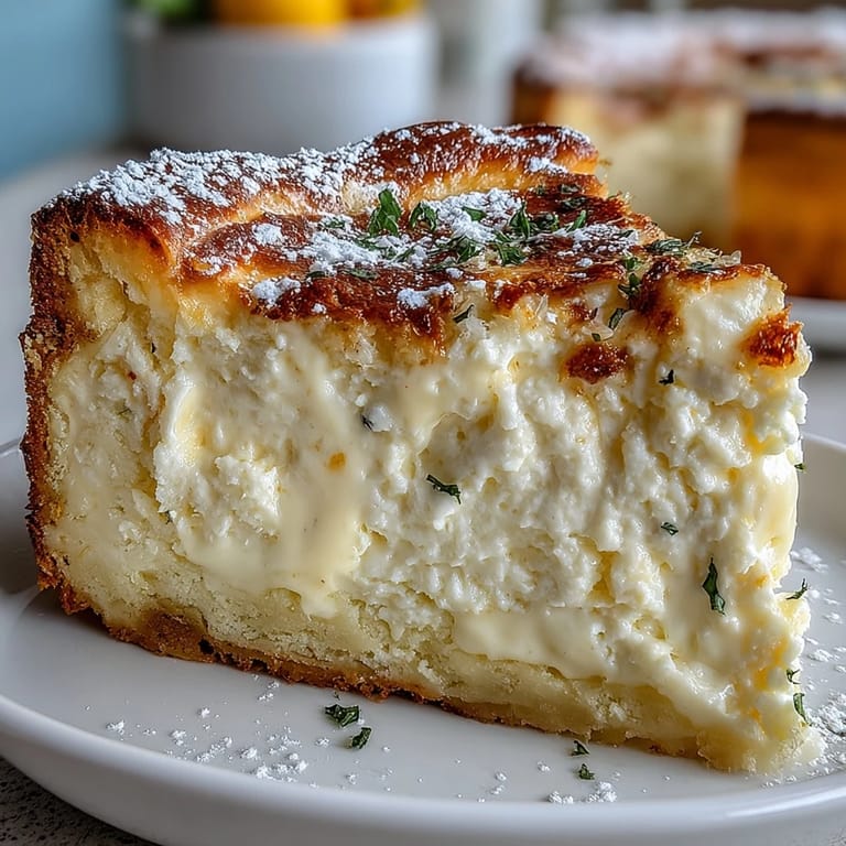 Elegant Easter Sweet Ricotta Pie with Lemon Zest, dusted with powdered sugar and served chilled for a refreshing, festive dessert.