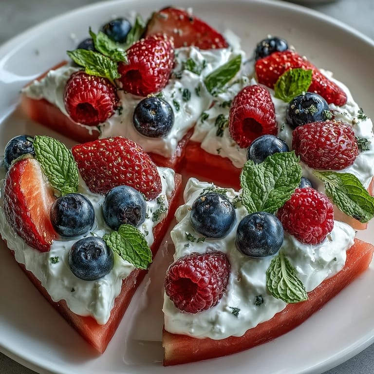 Enjoy this easy 4th of July Watermelon Pizza, a sweet, patriotic party treat.