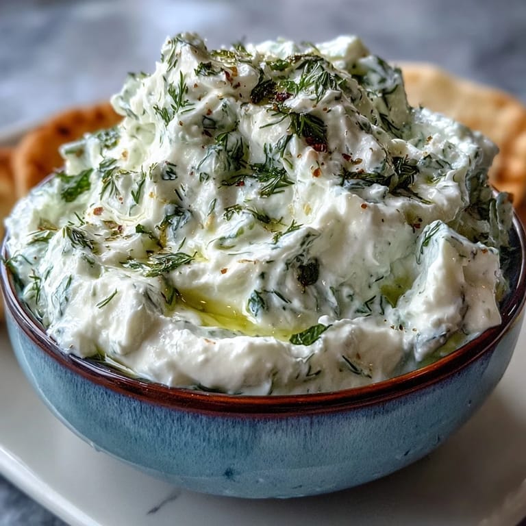 Vibrant Greek Skyr Tzatziki, perfect savory appetizer with zesty lemon and garlic.