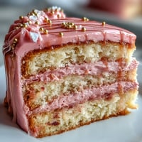Bridal Shower Rosé Velvet Cake: delicate pink frosting with glittering gold drip detail.